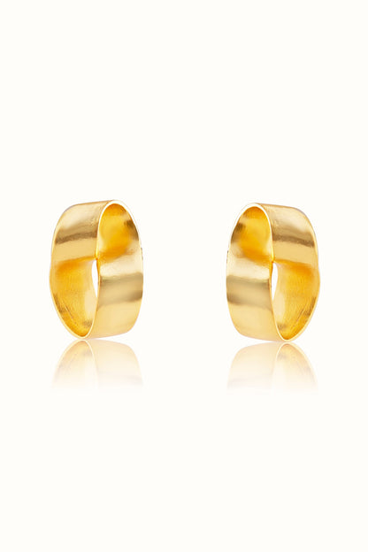 Matte Gold Finish Knotted Stud Earrings In Sterling Silver