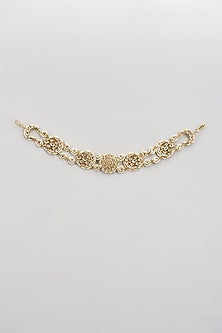 Gold Finish Kundan Polki Mathapatti