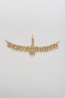 Gold Finish Kundan Polki Mathapatti