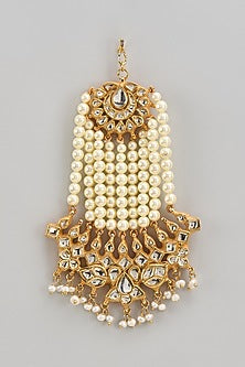 Gold Finish Kundan Polki & Pearl Pasa
