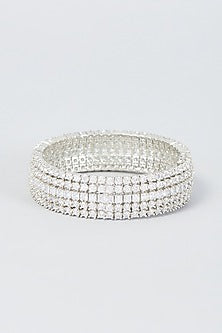 White Finish Zircon Bangle