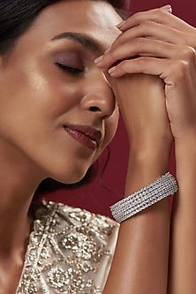White Finish Zircon Bangle