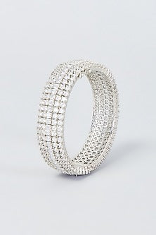 White Finish Zircon Bangle