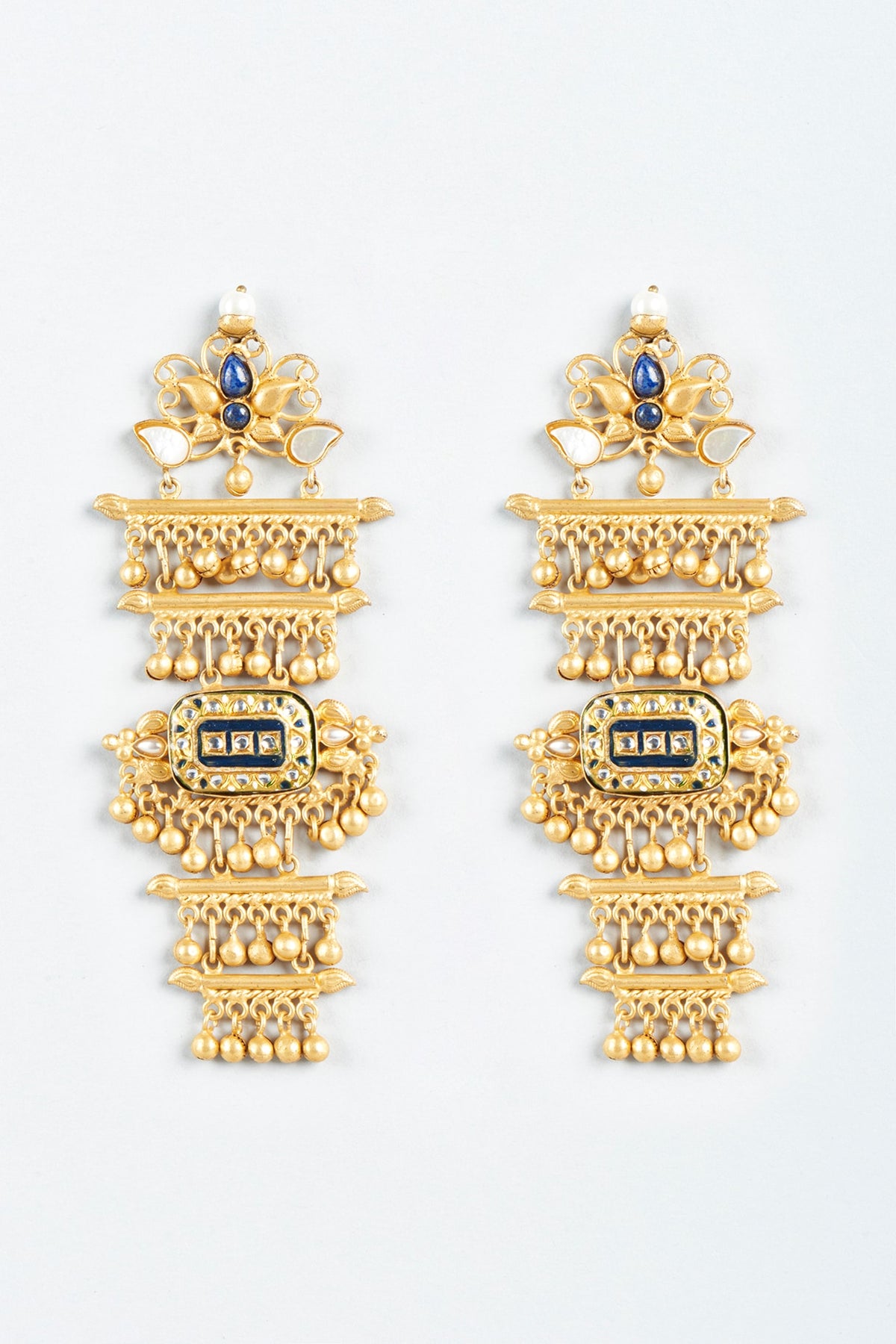 Gold Finish Dangler Earrings