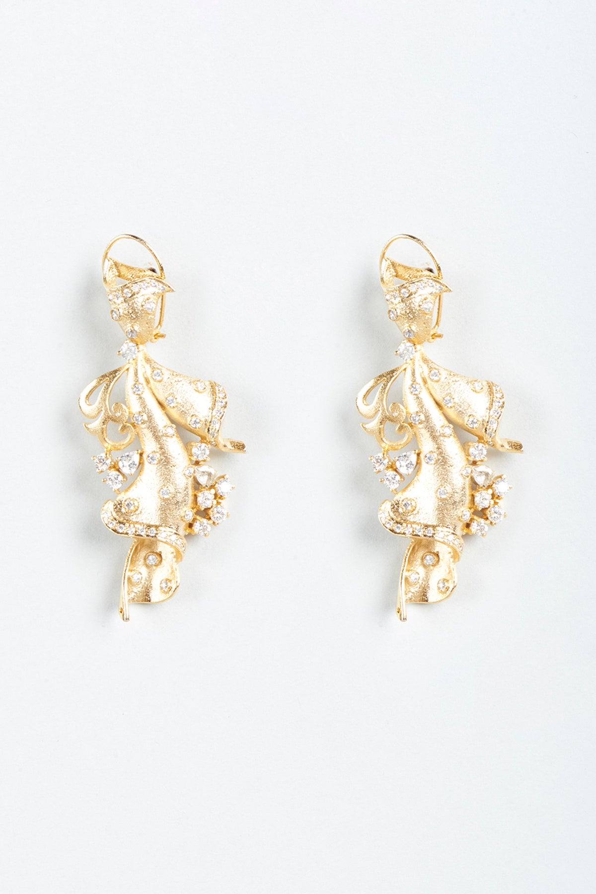 Gold Finish Dangler Earrings