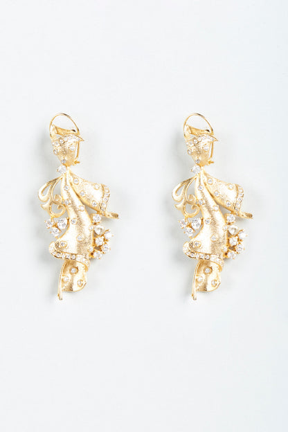Gold Finish Dangler Earrings