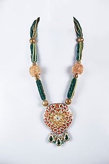 Green Beaded & Semi-Precious Stone Stone Mala