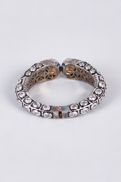 Black Rhodium Finish Champagne Zircon Kada
