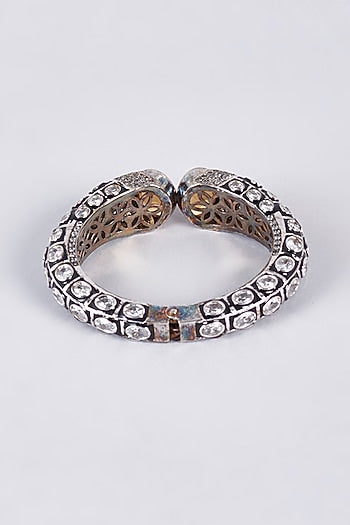 Black Rhodium Finish Champagne Zircon Kada