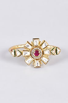 Gold Finish Kundan Polki Bangle