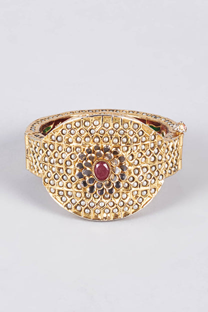 Gold Finish Temple Bangle