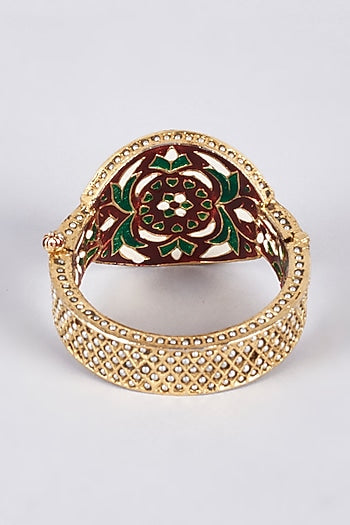 Gold Finish Temple Bangle