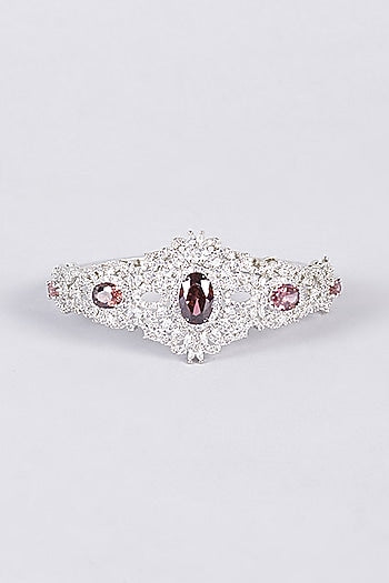 Two-Tone Finish Purple Stone & Zircon Kada