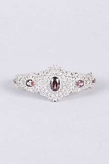 Two-Tone Finish Purple Stone & Zircon Kada