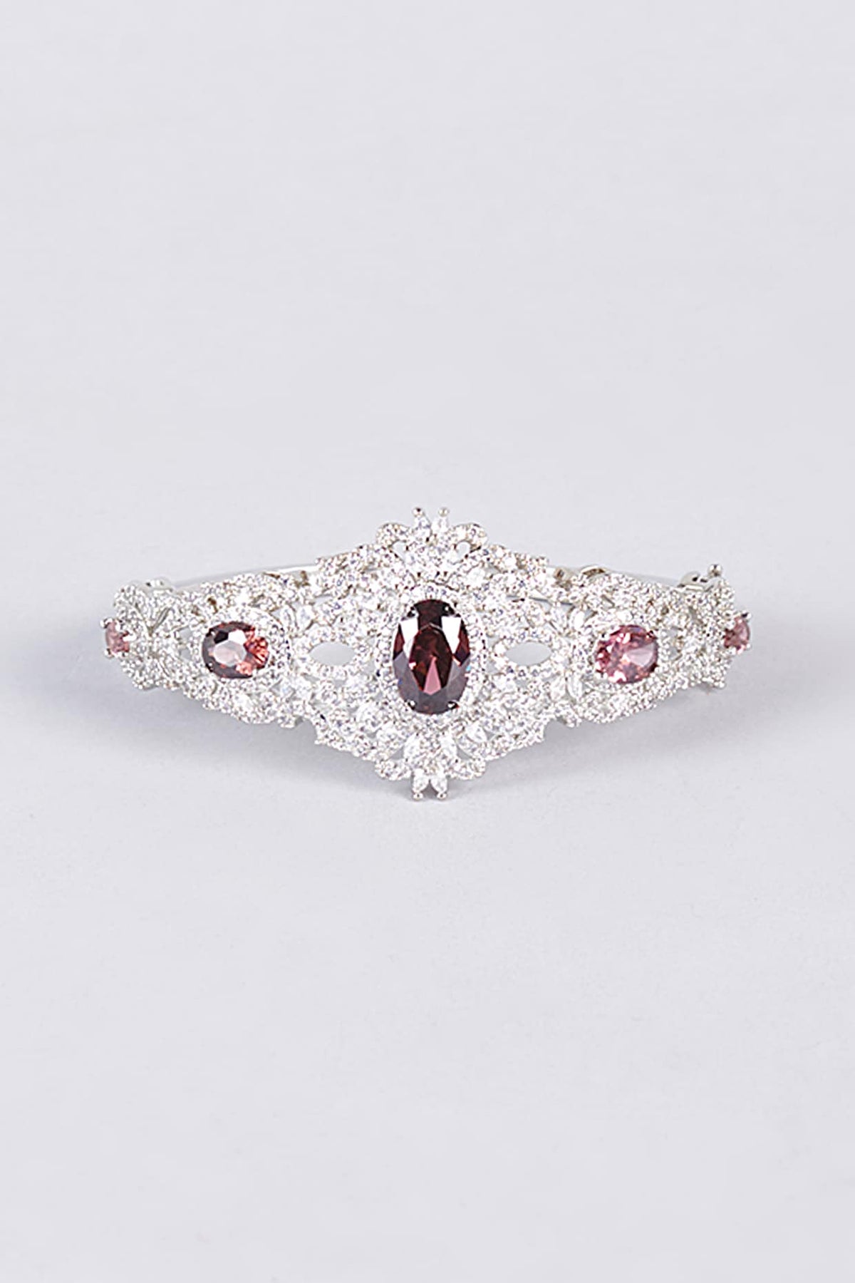 Two-Tone Finish Purple Stone & Zircon Kada