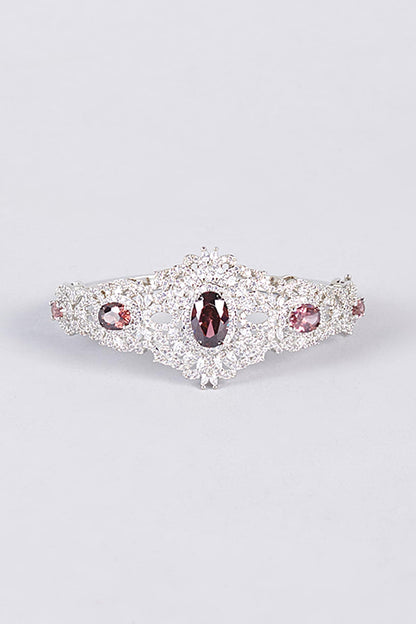 Two-Tone Finish Purple Stone & Zircon Kada