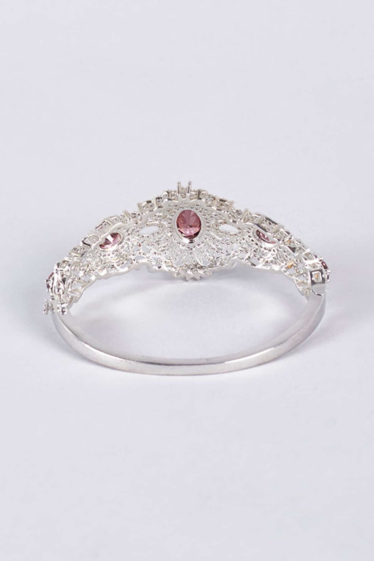 Two-Tone Finish Purple Stone & Zircon Kada