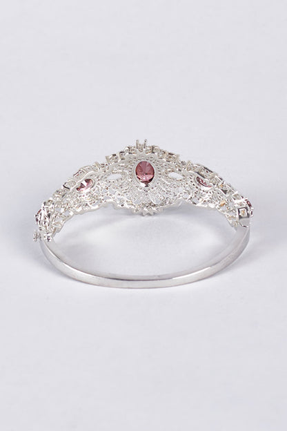 Two-Tone Finish Purple Stone & Zircon Kada