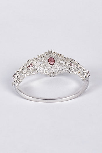 Two-Tone Finish Purple Stone & Zircon Kada
