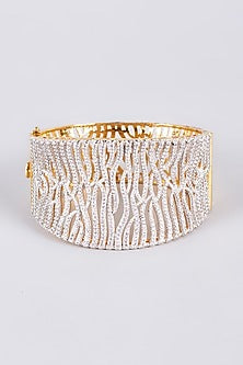 Two Tone Finish Zircon Kada