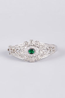 White Finish Green Zircon Kada