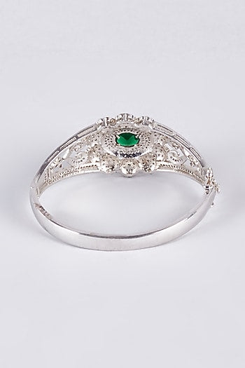 White Finish Green Zircon Kada
