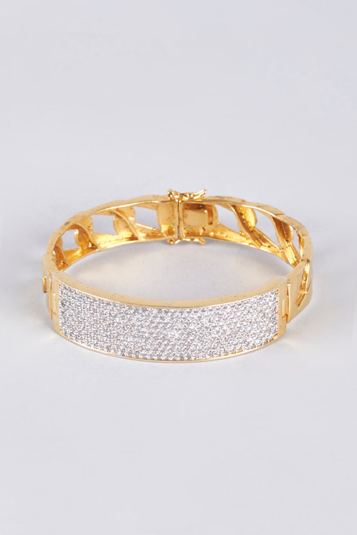 Two Tone Finish Zircon Kada