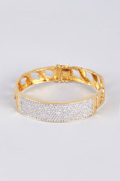 Two Tone Finish Zircon Kada