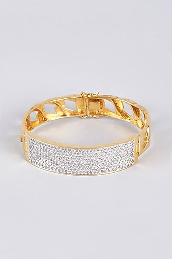 Two Tone Finish Zircon Kada