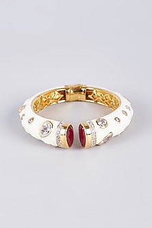Gold Finish Enameled Kada