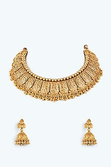 Gold Finish Temple Necklace Set