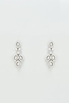 White Finish Zircon Dangler Earrings