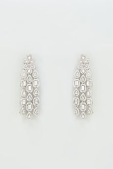 White Finish Zircon Dangler Earrings