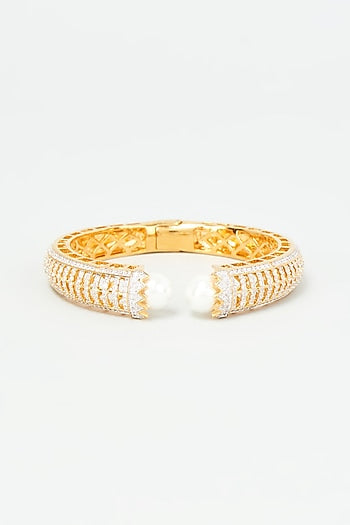 Gold Finish Zircon Bangle
