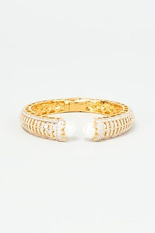 Gold Finish Zircon Bangle