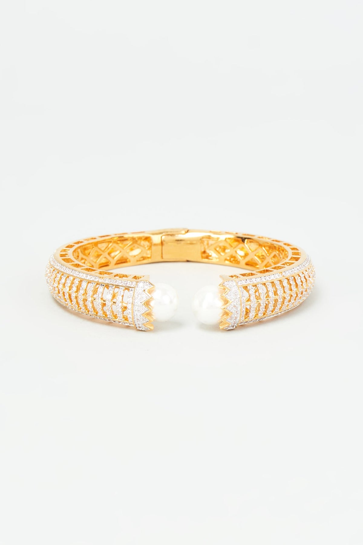 Gold Finish Zircon Bangle