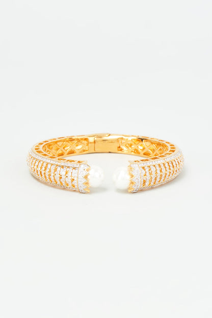 Gold Finish Zircon Bangle