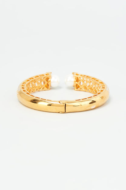 Gold Finish Zircon Bangle