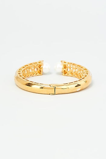 Gold Finish Zircon Bangle