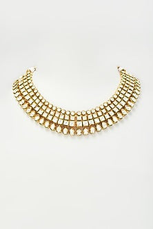 Gold Finish Kundan Polki Choker Necklace
