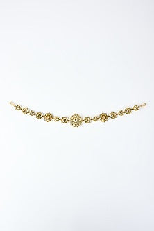 Gold Finish Kundan Polki Mathapatti