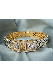 Gold Finish Cubic Zirconia Kada