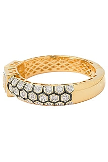 Gold Finish Cubic Zirconia Kada
