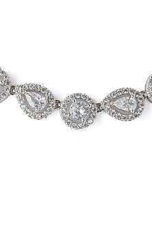 Silver Finish Crystal Necklace Set