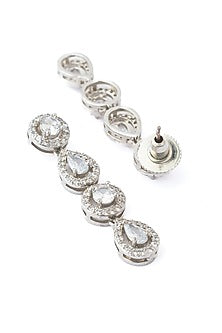 Silver Finish Crystal Necklace Set