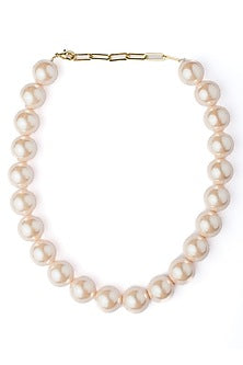 White Pearl Floral Necklace