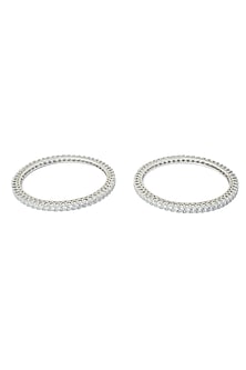 Silver Finish Zircon Bangles (Set Of 2)