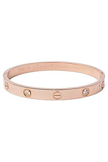 Rose Gold Finish Floral Kada