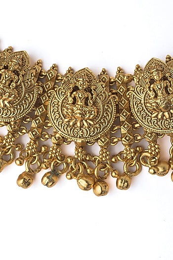 Gold Finish Choker Necklace Set
