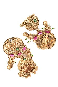 Gold Finish Gemstone Necklace Set